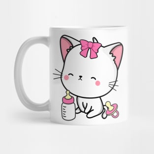 Cute angora cat is a baby - girl Mug